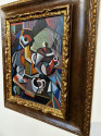 Jozef Popczyk Cubist Art Deco Painting Still Life Original Frame