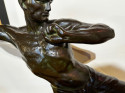 Art Deco Bronze Warrior Javelin Thrower by P. Hugonnet French 1930s