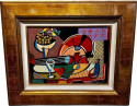 Jozef Popczyk Cubist Art Deco Painting Still Life