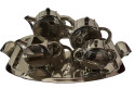 Art Deco Round Chrome Five Piece Tea and Coffee Set