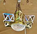 Art Deco-Styled Chandelier Featuring  6-pointed Jewish Star Design
