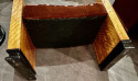 Art Deco European Wooden Petite Bench Original Fabric