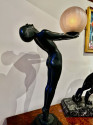 Art Deco Light Statue by Max Le Verrier called Clarte Rare Vintage Model