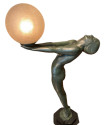 Art Deco Light Statue by Max Le Verrier called Clarte Rare Vintage Model