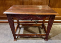 Art Deco Game Side Table with Zig Zag Carved Skirt and Legs Macassar 