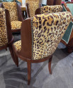 Art Deco Barrel Dining Office Chairs with Custom Leopard Fabric French