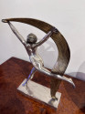 Alexandre Kéléty Art Deco Bronze Scarf Dancer 1925 French