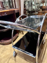 1930s Streamline Art Deco Chrome and Glass Hostess Trolley Bar Cart