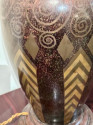 Signed Art Deco Dinandrie Lamp Vase with Mica shade Signed Edition Jouvenia