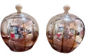 Ikora WMF Pair of Dinanderie Art Deco Vases with Tops German