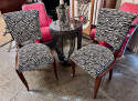Art Deco Zebra Style Matching Pair of Side Chairs