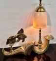 Art Deco Fish Sculpture Table Lamp French