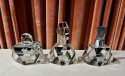 Czech  Art Deco Crystal Perfume and Powder Vanity Set
