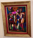 Jozef Popczyk Cubist Art Deco Painting Music Duo