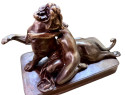 Wilhelm Widemann German Artist Bronze 1920s Woman and Lion