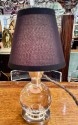 Jacques Adnet and Clear Baccarat Crystal Ball Metal Art Deco Table Lamps