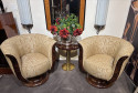 Custom French Style Art Deco Swivel Chairs Volute PatternFabric