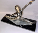 Art Deco Silvered Bronze Dancer with Ball on Marble