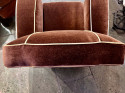 European Art Deco Mohair & Leather Glamour Club Chairs Pair Hollywood