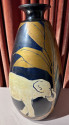 Elephant Ceramic Vase Design 20th Century French Signed Vallauris 