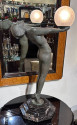 Art Deco Light Statue by Max Le Verrier Iconic Clarte Large Rare Vintage Model