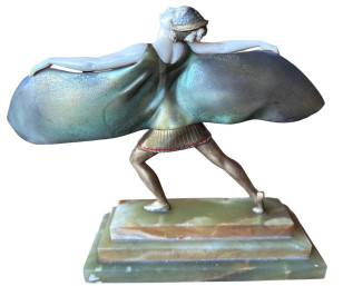 Ferdinand Preiss, circa 1925 'Bat Dancer' Cold Painted Bronze Sculpture Art Deco