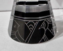 Decanter and Glasses by Karl Palda with Black Modernist Pattern