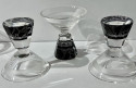 Decanter and Glasses by Karl Palda with Black Modernist Pattern