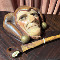 Roland Paris Mask and Walking Cane Rare Art Deco