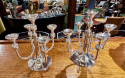 Hungarian Sterling Modernist Art Deco Candlesticks: Rare Matching Pair