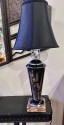 Rare Art Deco Lacquer and Silver Lamp Vase Geometric Design