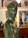 Art Deco Sculpture by Raymond Leon Rivoire Titled 'FEMME AU LEVRIER'
