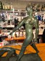 Art Deco Sculpture by Raymond Leon Rivoire Titled 'FEMME AU LEVRIER'
