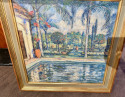 Original Impressionist Painting by Elizabeth Curtis Marin County Swimming Pool