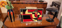 Art Deco JAZZ Cocktail Tray Reverse Painted Glass