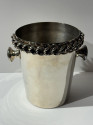 Silverplate Art Deco Champagne Cooler with Chain Detail by Plata Lappas