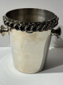 Silverplate Art Deco Champagne Cooler with Chain Detail by Plata Lappas