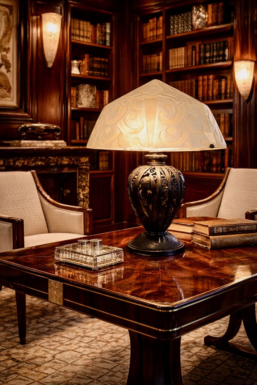 Daum Nancy and Katona Art Deco Table Lamp, France, circa 1925