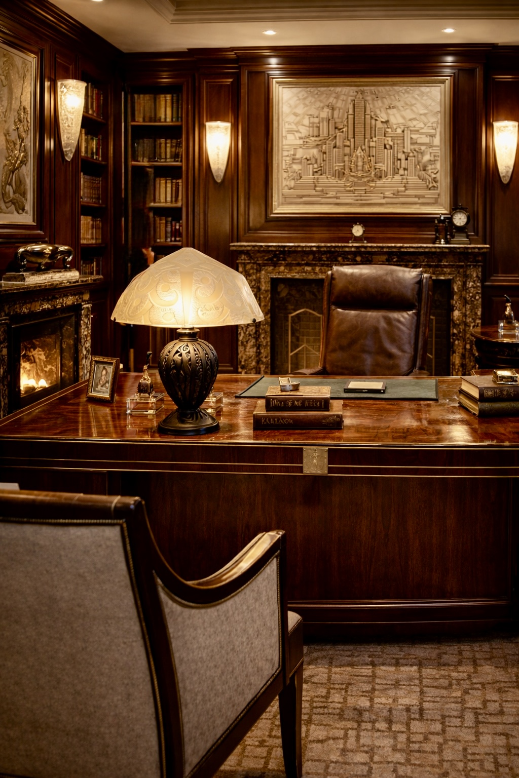 Daum Nancy and Katona Art Deco Table Lamp, France, circa 1925