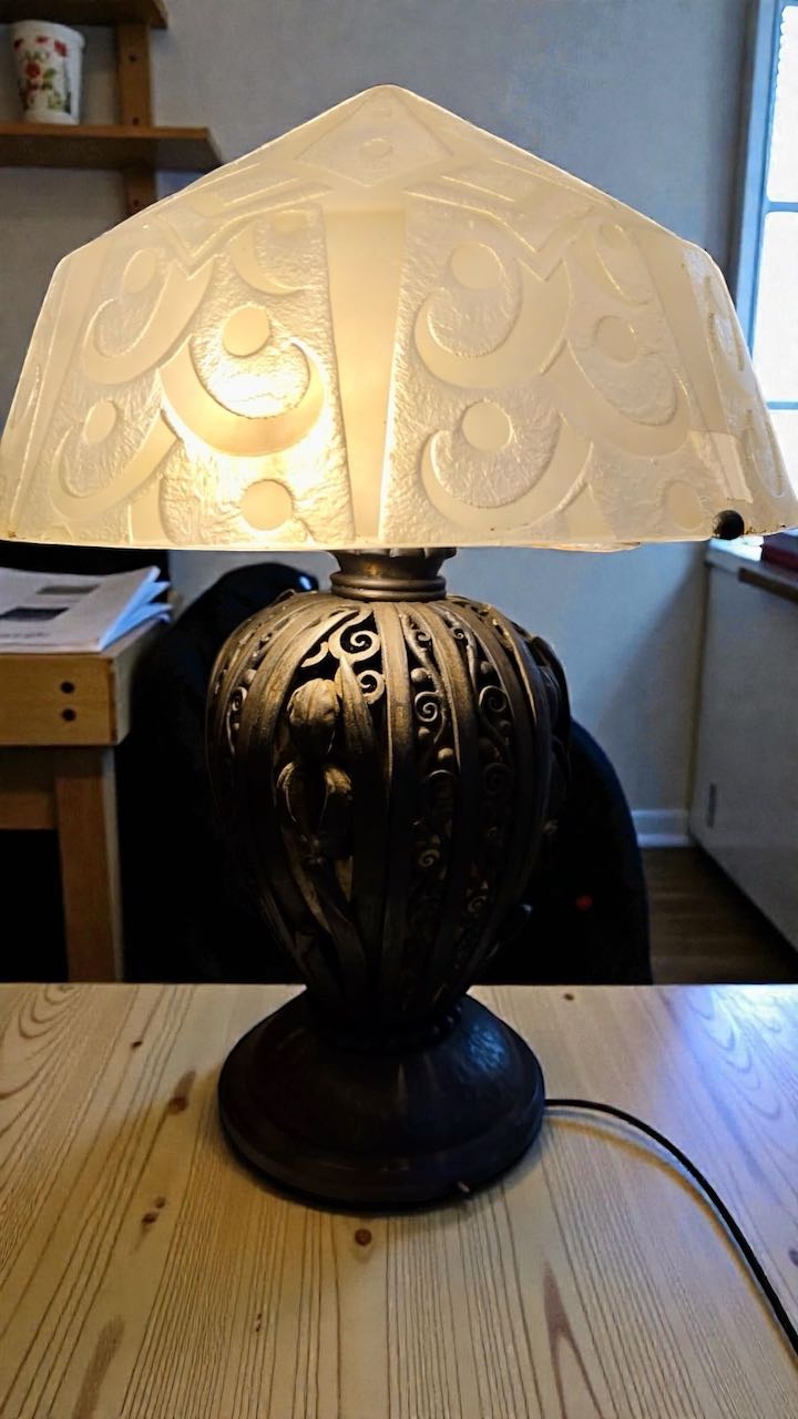 Daum Nancy and Katona Art Deco Table Lamp, France, circa 1925