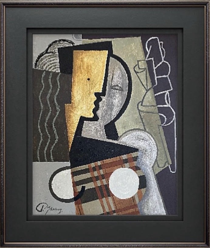 Art Deco Style Cubist Oil Painting “Shadow” by Pascal Jarrion